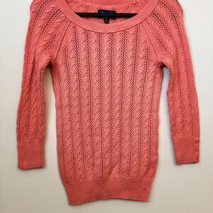 American Eagle Outfitters Size Small (S) Women's Coral Pink Cable Knit Pullover